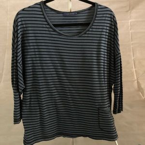 Striped scoop neck top.